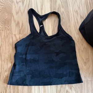 Lululemon Black Camouflage cropped Tank Top